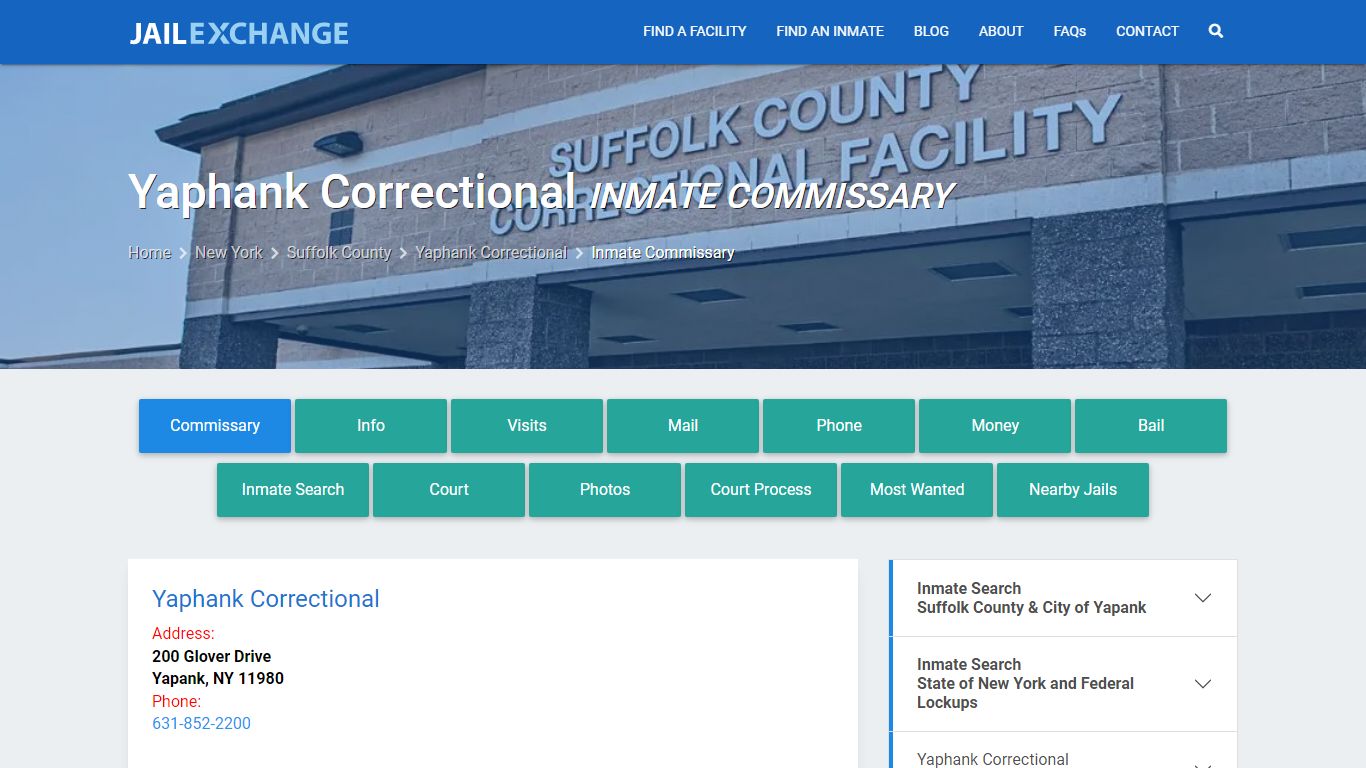 Inmate Commissary, Care Packs - Yaphank Correctional, NY - Jail Exchange