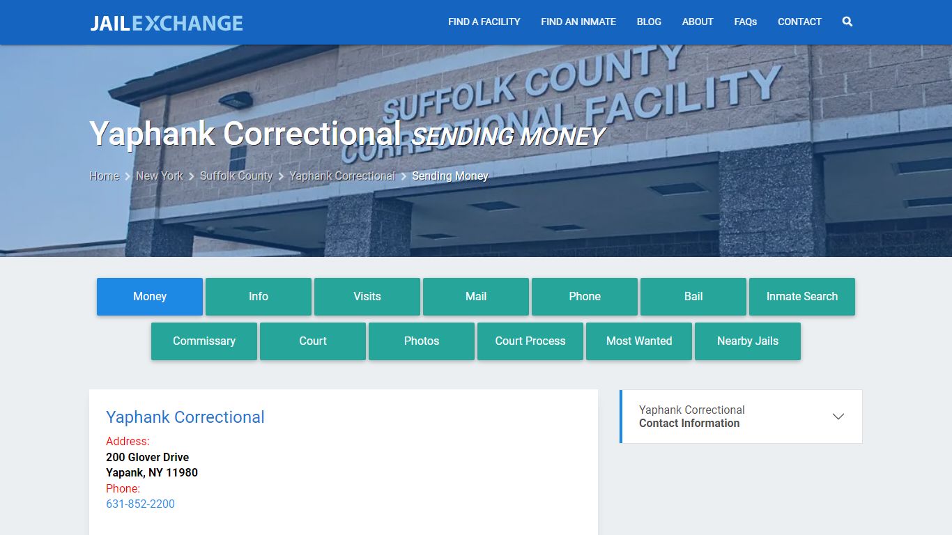 Send Money to Inmate - Yaphank Correctional, NY - Jail Exchange